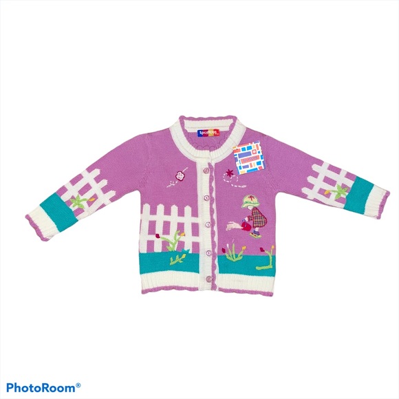 Pink Cardigan Sweater Vintage feel Girls Sportking - Picture 2 of 7